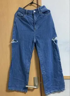 ハニーズ コルザ ダメージ デニム ワイド デニムパンツ サイズSのサムネイル