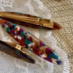 3点セット ヘアクリップ フレンチ風 ヘアアクセサリー 上品 大人かわいい
