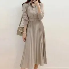 新品 ワンピース 長袖 レディース ロングワンピース シャツワンピース Sサイズ