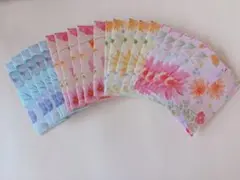 【ハンドメイド】フォーシーズンズフラワー柄 ミニ封筒 20枚