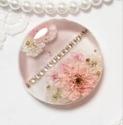 567可憐な♡レジンヘアゴム ダークピンク ビジューライン