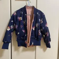 リバーシブル花柄ジャケット（ネイビー・ピンク）