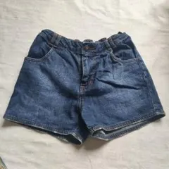 ダメージデニム ハーフパンツ 刺繍　140