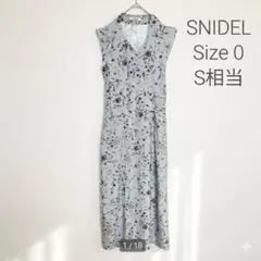 美品 スナイデル S ボタニカルフラワーフリルワンピース LBLU 春　夏