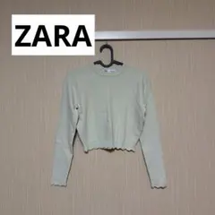 ZARA ライトグリーン クロップドセーター