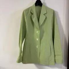 ストライプ柄 ライトグリーン テーラードジャケット