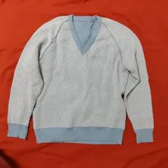 Vネック ニットセーター ブルー系