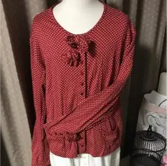 PINK HOUSE ドット柄コットンカーディガン