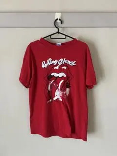 ローリングストーンズ 赤プリントTシャツ M