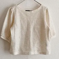 Heather AZATOスパンコールプルオーバー バルーン袖 サマーニット