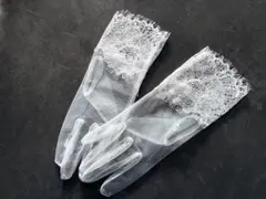 ウェディンググローブ クリア レース付き