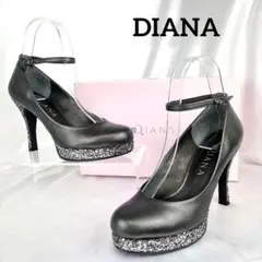 【美品】✨DIANA ✨グリッターヒール アンクルストラップ 22.5