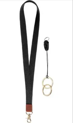 ブラック ランヤード ネックストラップ 47.5cm