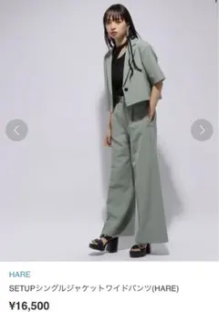 SETUPシングルジャケットワイドパンツ(HARE)