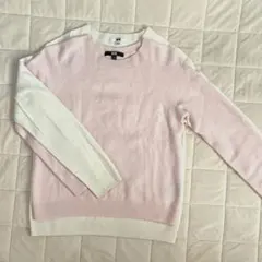 UNIQLO 3Dカシミヤクルーネックセーター ピンク　M表記 実寸XS〜S