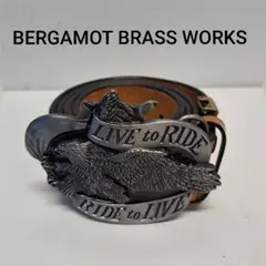 70s ヴィンテージ ベルガモット ブラスワークス y2k レザー ベルト 70s ヴィンテージ ベルガモット ブラスワークス y2k レザー