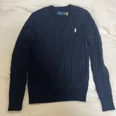 新品　Polo Ralph Lauren ネイビー Vネック ニット