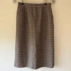 Aquascutum 千鳥格子ウールシルクスカート Mのサムネイル