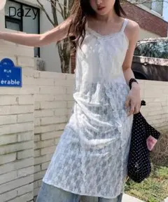 SHEIN-Dazy レースキャミワンピース ホワイト