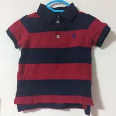 Ralph Lauren 赤・紺 ストライプ ポロシャツ 9M