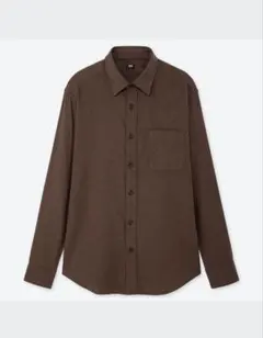 【新品】ユニクロ UNIQLO ネルシャツ ダークブラウン 茶 XL