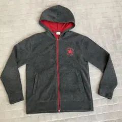 【タイムセール】CONVERSE フード付きフリースパーカー グレー　サイズM