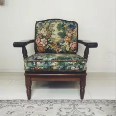 【美品！希少】コスガ家具③ フラワー ヴィンテージ アンティーク　1人掛けチェアのサムネイル