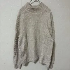 カルバンクライン モックネック ケーブル編みニット M ベージュ ポリ お出かけ
