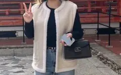 ボア フェイクムートン ベスト