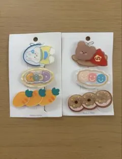 新品　うさぎとくま　ヘアピンセット 6個
