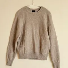 UNIQLO ウール100％ラグランニット トップス ベージュ S 毛