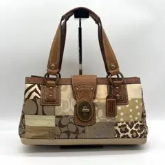 COACH　コーチ　ターンロック　パッチワーク　ミニボストンバッグ　y2k