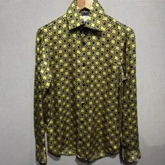 90s Agnes b アニエスベー　シルクシャツ　フランス製　柄　小紋