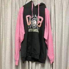 ピンク 黒 パーカー 古着 ヴィンテージ y2k XL Exist