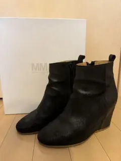 MM6 ウェッジショートブーツ 黒 36 伊勢丹購入 定価6.8万のサムネイル