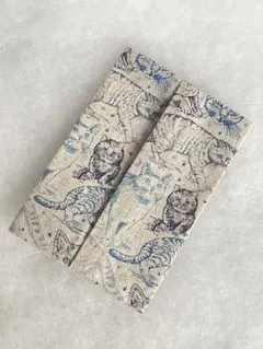 ポケットティッシュケース　No.2★ねこ 猫　ネコ　ブルー★