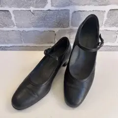 【美品】アシックス ウォーキング ストラップパンプス 黒 24.5 EE 日本製