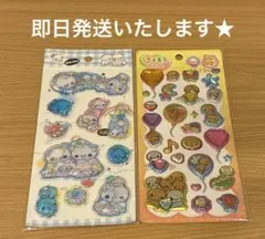 あわわちゃん　ウォーターシール　なっとうちゃん　ぷくキラバルーンステッカーセット