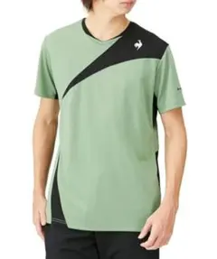 ルコック 切替 ゲームシャツ Tシャツ テニス カーキ ウェア メンズ 美品