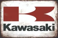 新品 カワサキ Kawasaki ロゴ バイク モーターサイクル ビンテージ
