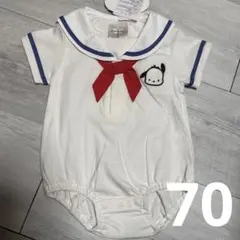 新品 バースデイ　ポチャッコ セーラー襟ロンパース　70 サンリオキャラクターズ