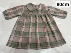 【美品】next ベビー チェック柄ワンピース 長袖 襟付き　80cm相当