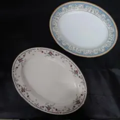 オールドノリタケ　ヴィンテージ　オーバルプレート2種　0426-011