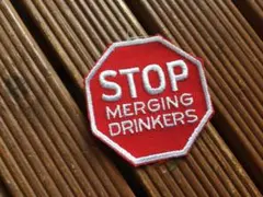 STOP【70's 呑み過ぎ注意 ワッペン】