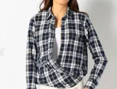23区denim 2way チェック カシュクール シャツ XS オンワードのサムネイル