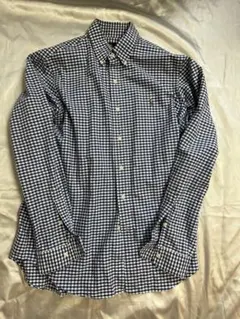 極美品　ポロ　ラルフローレン　ブルー　ギンガムチェック　長袖シャツ　USMサイズ