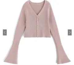 GRL フレアスリーブリブニットショート丈トップス[dr766]