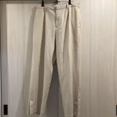 ベージュ コットンスラックス ウエストゴム