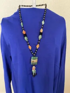 手作りカラフルロングネックレス
