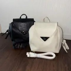 2色セット 2wayショルダー&バックパック　ブラック ホワイト